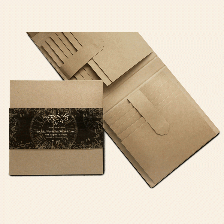 Álbum en folio en cascada tríptico Graphic 45 - Kraft